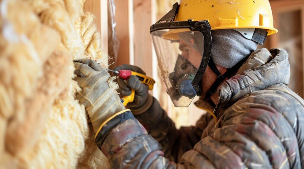 cutting insulation batts to fit snugly between wall studs